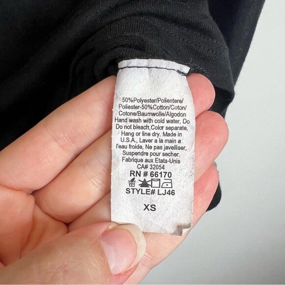 Daydreamer LA Womens Size XS Long Sleeve Dolman Boxy Tee Shirt Black Gauze Sheer - Picture 6 of 7